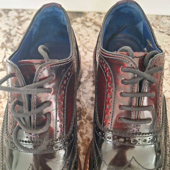 Ted Baker  Black Brown Patent Leather oxfords dress‎ shoes size 7.5 US/40.5 EU main image 14